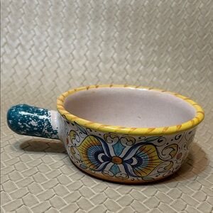 Italian Hand- Painted Terracotta Bowl Only Made in Italy.